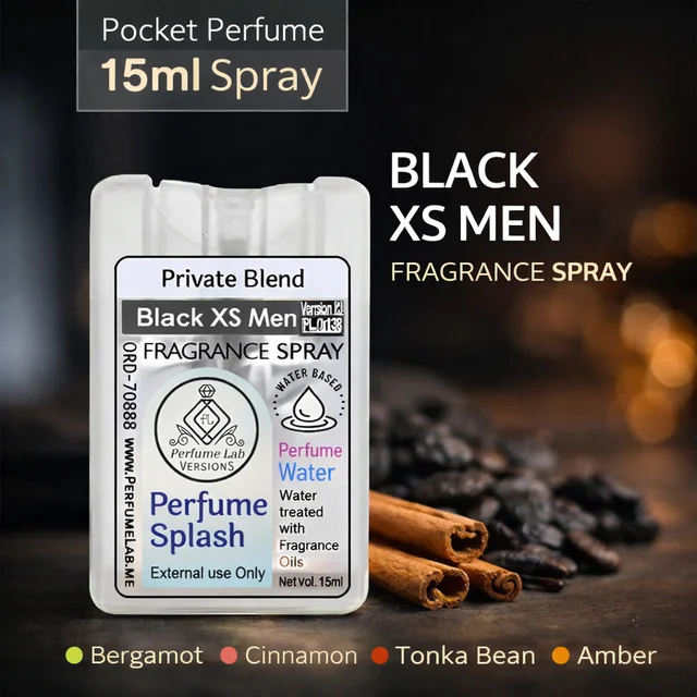 Black XS Men Perfume Splash Pocket Spray - Version Id. PL0138
