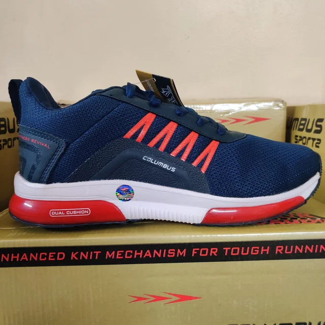 Columbus ColumbusColumbus 12Star Navy Fashionable Gymwear Running Shoes For Men - Blue, Navy/Rust, UK 7