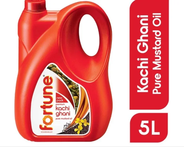 Fortune Kanchi Ghain Mustard Oil Can - 10AM-07PM, 5litter