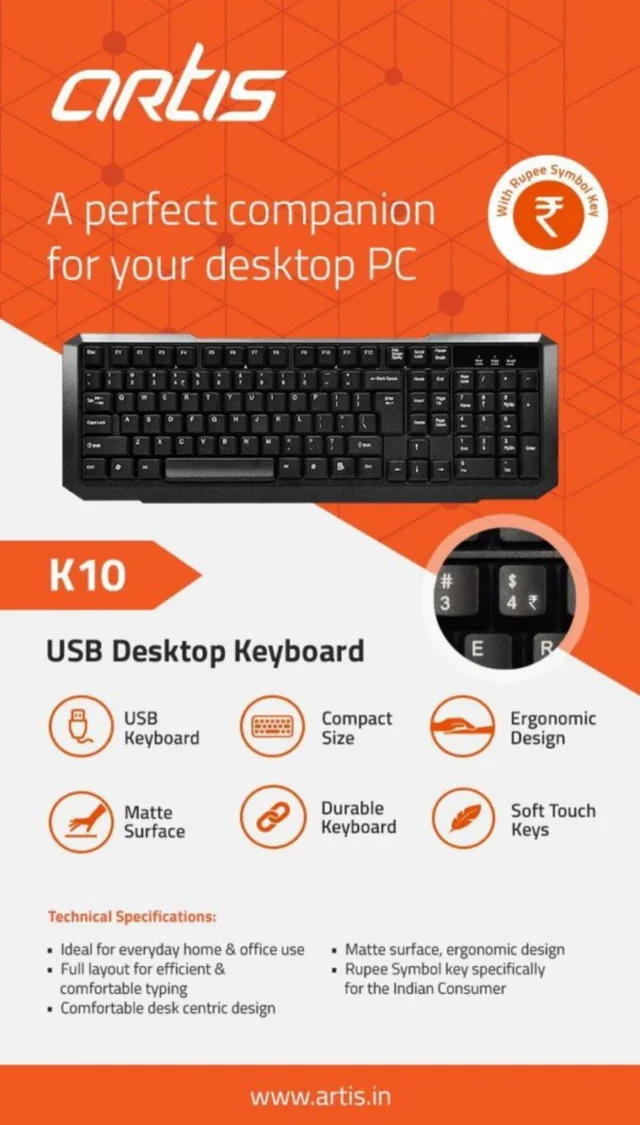 K10 USB keyboard - 10AM-08PM, 1PC- Monday Close