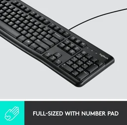 Logitech MK120 Wired USB Keyboard and Mouse Set for Windows, Optical Wired Mouse, Full-Size Keyboard, USB Plug-and-Play, Compatible for PC, Laptop - Black - 10AM- 08PM