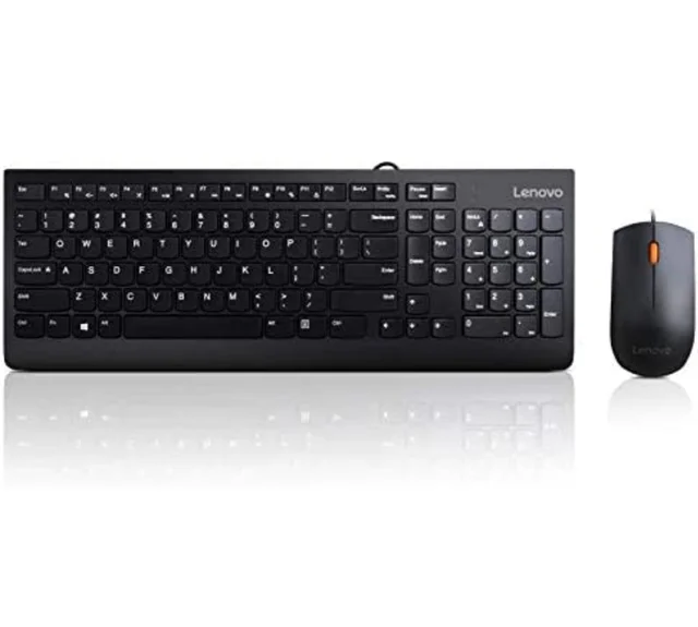Lenovo 300 Wired Keyboard and Mouse Combo, 1600 DPI Ambidextrous Mouse, 2.5 Zone Island Keys Design Keyboard (GX30M39649) - 10AM - 08PM