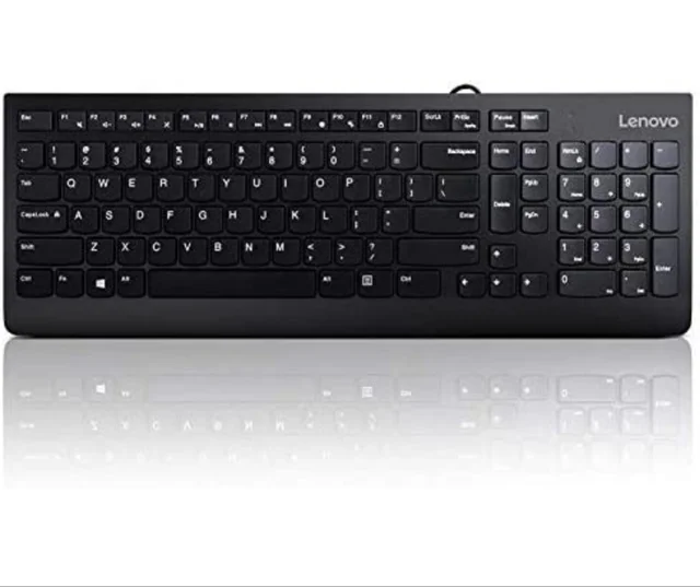Lenovo 300 Wired Keyboard and Mouse Combo, 1600 DPI Ambidextrous Mouse, 2.5 Zone Island Keys Design Keyboard (GX30M39649) - 10AM - 08PM