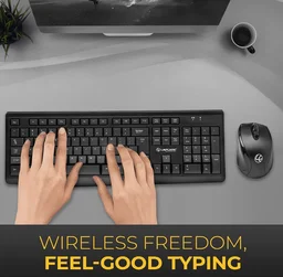 LAPCARE L901 Wireless Keyboard and Mouse Combo with Auto Sleep || Wireless Membraned Keyboard and 1200 DPI Mouse Combo (Black) - 10AM-08PM