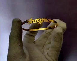 YAM ARTS CUSTOMIZED/Personalized Unisex Single Name Hand Bracelet/PERSONLIZED Kada With Ur Name Or Love One Name With 24k Gold Plating and Laser Engraved Finish - Delivery - 7 To 8 Working Days
