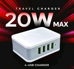 TP TROOPS 3.1A 4USB-IN-1 DC Mobile Charger DC Input 4 in 1 Mobile Charger DC Battery Mobile Charger - White