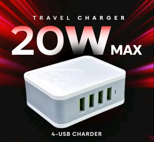 TP TROOPS 3.1A 4USB-IN-1 DC Mobile Charger DC Input 4 in 1 Mobile Charger DC Battery Mobile Charger - White
