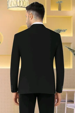 SaintX Men's Formal Blazer | Fully Lined | Slim Fit | Professional Jacket | Premium Business Formal Suit - Black, 36