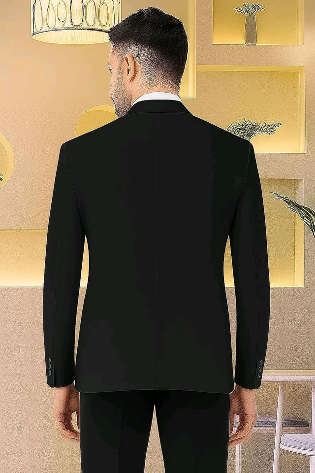 SaintX Men's Formal Blazer | Fully Lined | Slim Fit | Professional Jacket | Premium Business Formal Suit - Black, 36