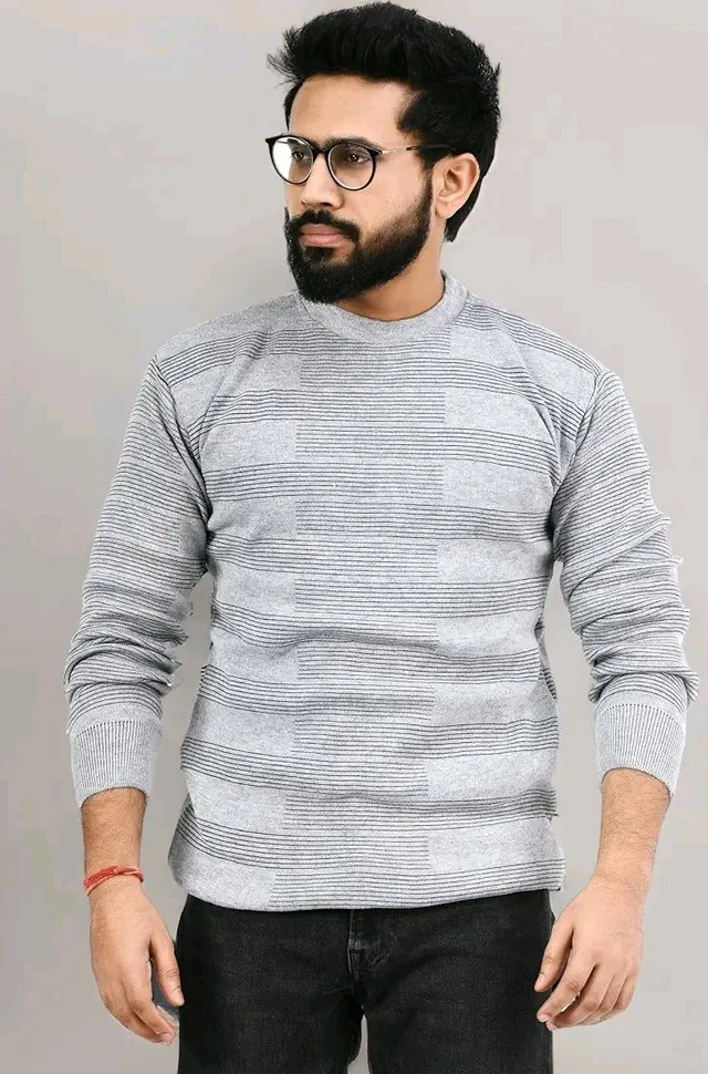 Men Round Neck Full Sleeve Woolen Pullover Winter Sweaters for Winter