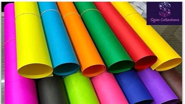 Chart Paper Multi Color Bright , 200 GSM ( Home delivery ) Pack Of 10