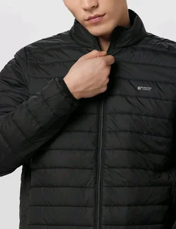 Qube By Fort Collins Men's nylon Standard Length Regular Fit Quilted Bomber Jacket - Winter Warm, Insulated, Ribbed Cuffs, and Stylish Design - M