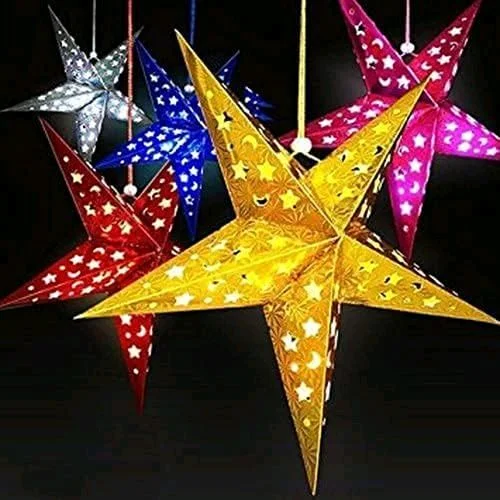 BIG BOX Paper Star 5 Multi Lantern Lampshade, 3D Handmade Large Pentagram for Christmas