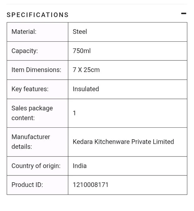 Home Select 750ml Steel Bottle ( Home delivery ) - Bokajan