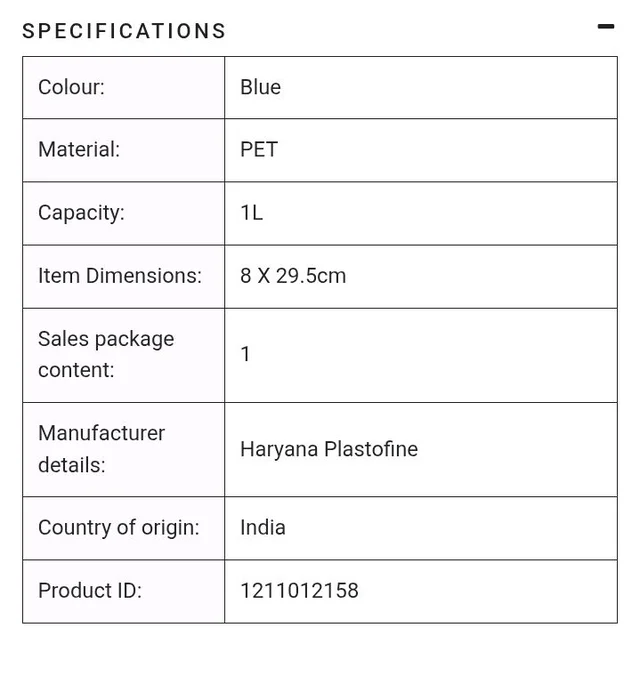 Home Select 1L Pet Bottle - Bokajan