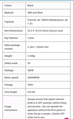 Tandem 500W Grinder 2 Jar - Bright Sun