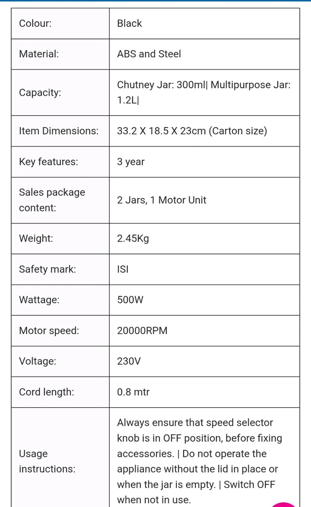 Tandem 500W Grinder 2 Jar - Bright Sun
