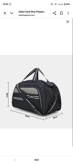 Safari Dark Blue Polyester Duffle Trolley - Black