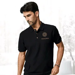 Design Gallery: Men's Polo T-Shirts Your Company Name - Black, XL