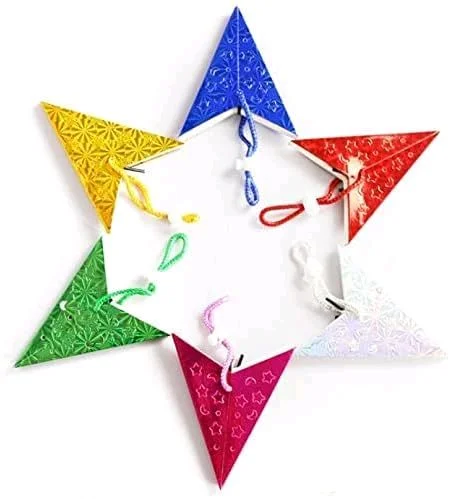 10PCS Xmas Hanging 3D Hollow Paper Star Lantern Festival Christmas Party Ornaments Decoration