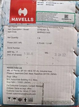 1 HP Water Pump ( Havells )