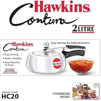 Hawkins Contura 1.5L Aluminium Inner Lid Pressure Cooker (Silver) - White, 1.5