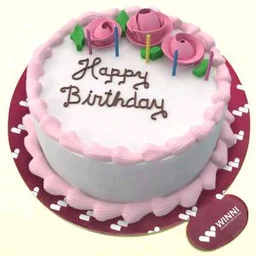 Birthday Cake With Stylish Rose - 0.5, Magenta / Fuchsia