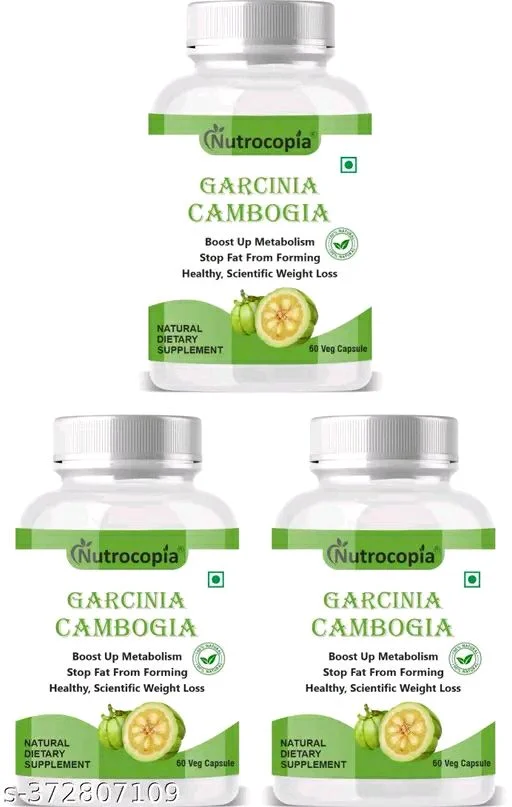 Nutrocopia Garcinia Cambogia Natural Fat Burner Weight Loss Capsules - Pack Of 3