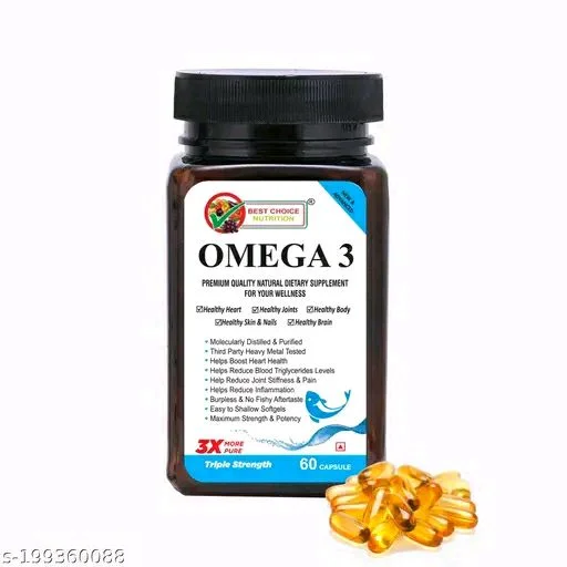 Best Choice Nutrition-3 1000 mg Capsules EPA + DHA Enriched For Brain, Heart And Joint Health