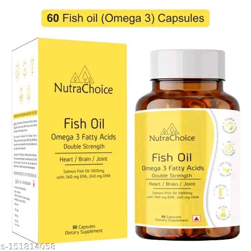 NutraChoice Fish Oil Omeega 3 For Double Strength 1000mg - 60 Capsules