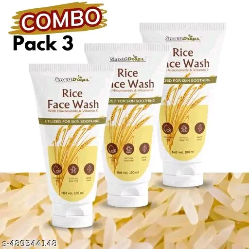 Smart Drops Rice Face Wash 100ml - Pack Of 3