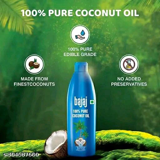 BAJAJ 100% Pure Coconut Oil 1L - 600ml