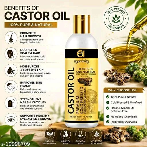 AYUR HERBALS Ayurdaily Pure Castor Oil 200 ml