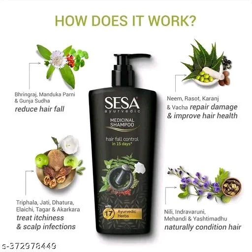 SESA Ayurvedic Medicinal Shampoo For Hair Fall Control 200ml - 500ml