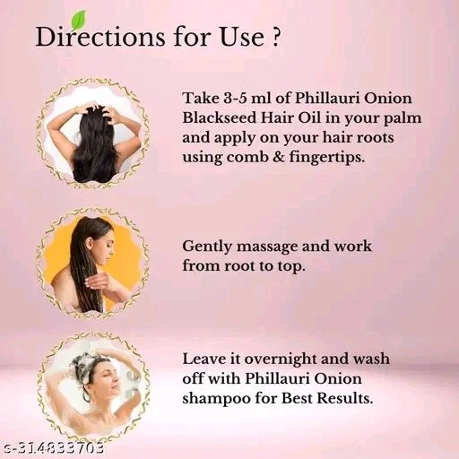 PHILLAURI Red Onion Black Seed Oil Hair Shampoo - 300ml × 2 Pack - 600ml