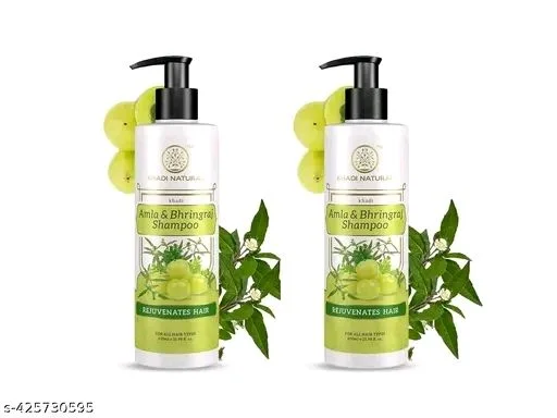KHADI NATURAL Amla And Bhringraj Shampoo - Pack Of 2 X 650ml