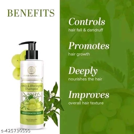 KHADI NATURAL Amla And Bhringraj Shampoo - Pack Of 2 X 650ml