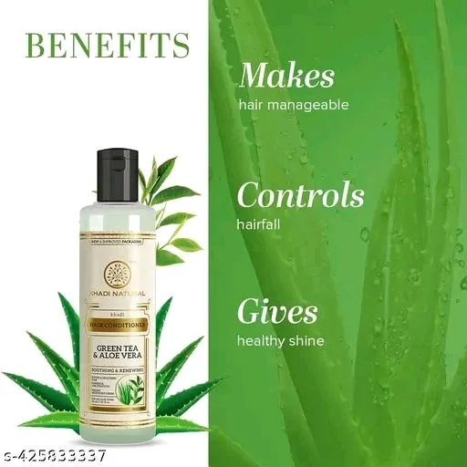KHADI NATURAL Green Tea & Aloe Vera Hair Conditioner 450ml - Pack Of 2