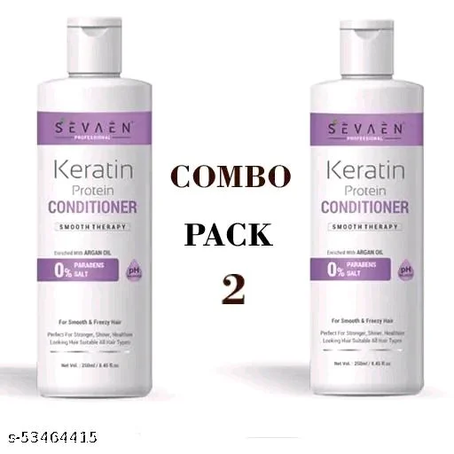SEVAEN PROFESSIONAL Keratin & Argan Oil Smooth Therapy Conditioner- Pack Of 3 X 250ml - 2X250ml