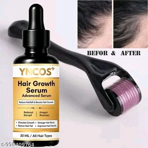 YNCOS Hair Growth Serum 30ml & 0.5mm Derma Roller
