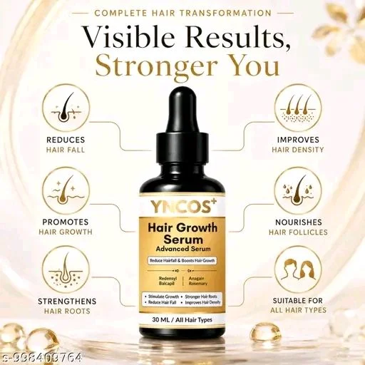YNCOS Hair Growth Serum 30ml & 0.5mm Derma Roller