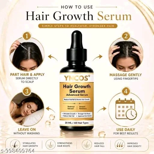 YNCOS Hair Growth Serum 30ml & 0.5mm Derma Roller