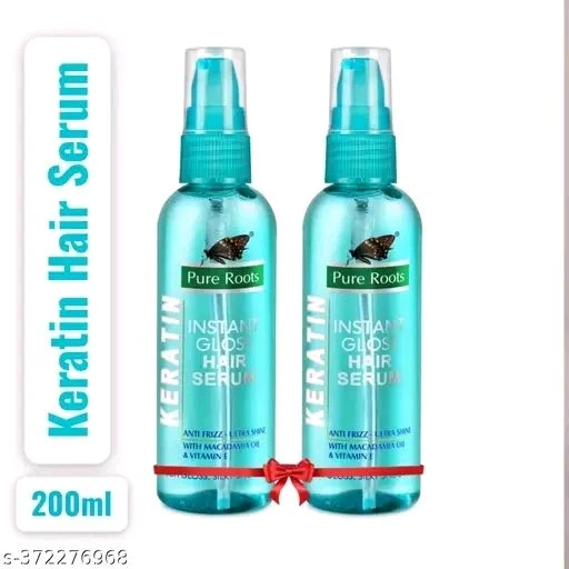 PURE ROOTS Keratin Instant Gloss Hair Serum - Pack Of 2 X 100ml