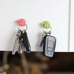 Multifunctional Multi functional Hand Shape Wall Clip Hanger Keys Cable Holder pack of 5 ( Five) - Multi Colour