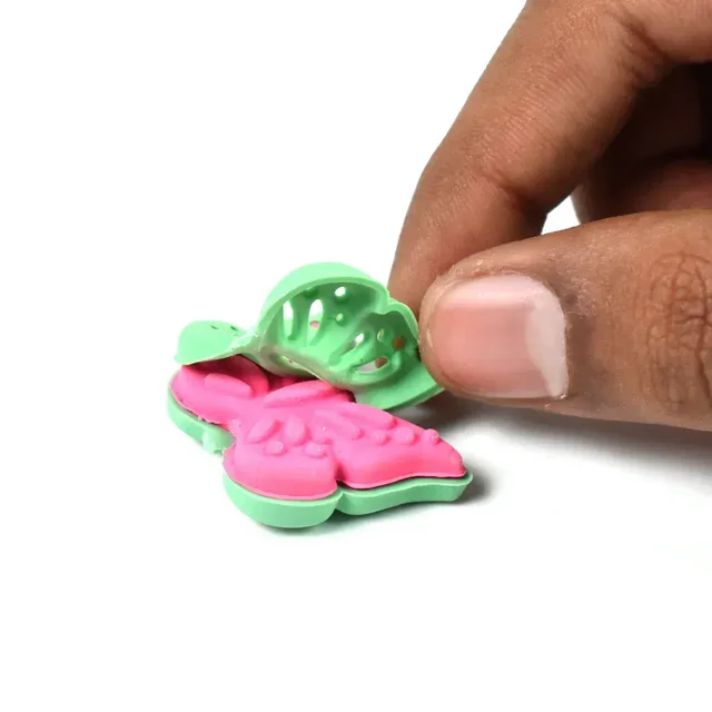 Butterfly Shape Eraser Rubber ( 5 Pc / Mix Colour & Design) - Multi Color, Multi