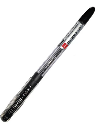 Cello Techno Tip Blac Pen Pack of 10