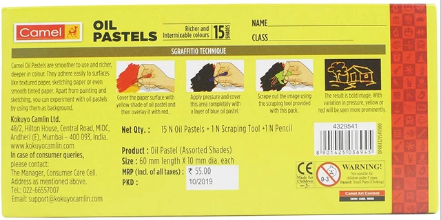 Camlin Kokuyo Oil Pastel-15 Shades