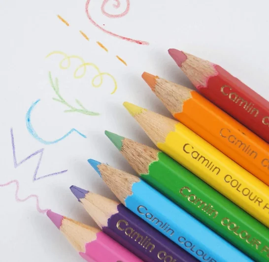 Camlin Kokuyo Half Size Color Pencil with Sharpener - 12 Shades
