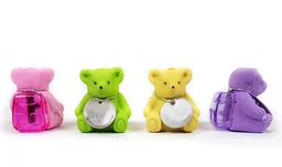 Eprecision Teddy Bear Eraser with Sharpener for Kids Pack of 4