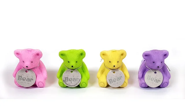 Eprecision Teddy Bear Eraser with Sharpener for Kids Pack of 4